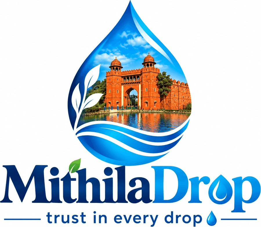 Mithila Drop logo with the tagline Trust in every drop